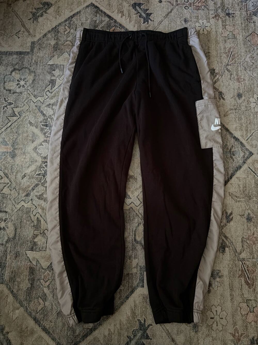Nike Sportswear Woven Cargo Jogger Pants Black Ironstone Mens Large